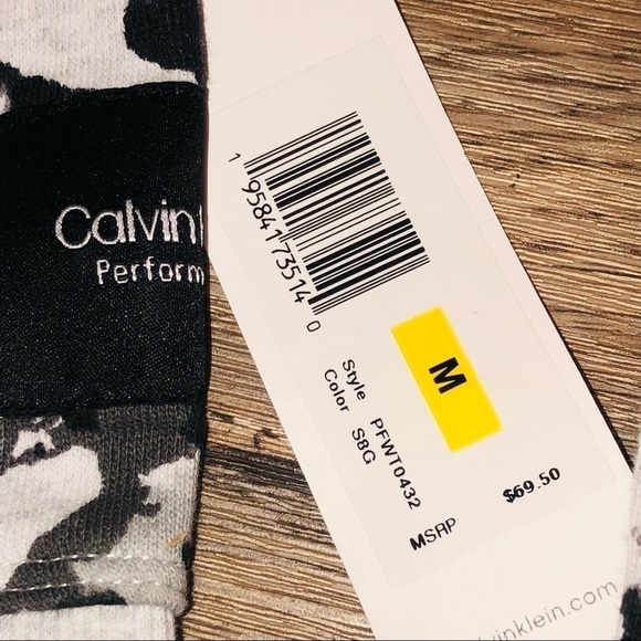 2/$30 Calvin Klein Performance Animal Print Black White Grey Hoodie Pullover M - Picture 6 of 6